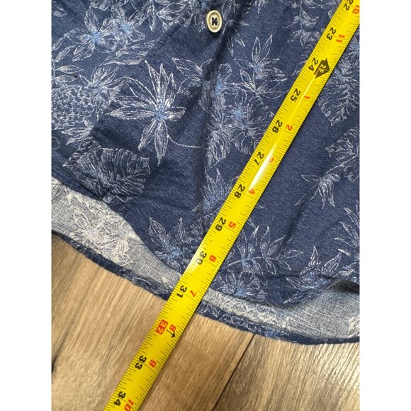 Izod Saltwater XL Mens All Over Pineapple SS Blue Hawaiian Button-Down Shirt 100 - Picture 7 of 10